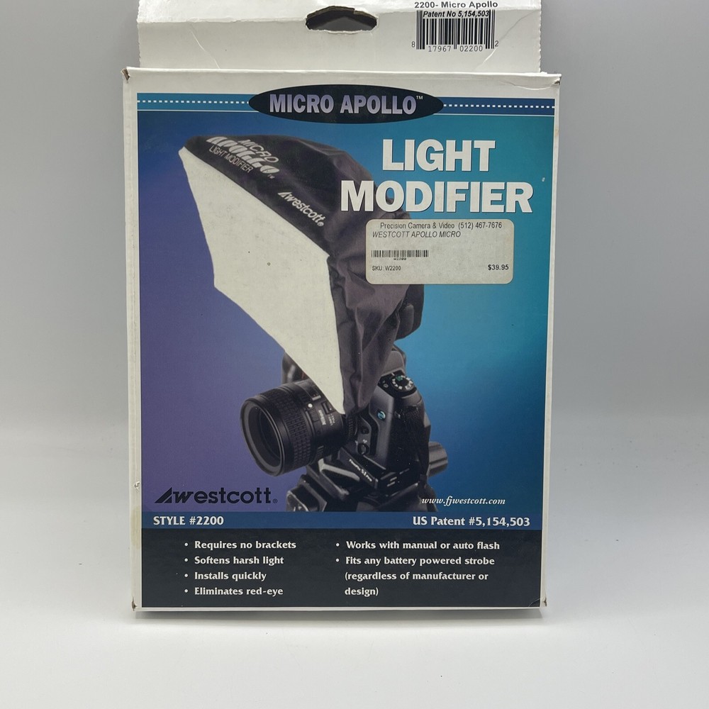 New Westcott Micro Apollo Light Modifier Softbox 5" x 8" Model #2200 Diffuser