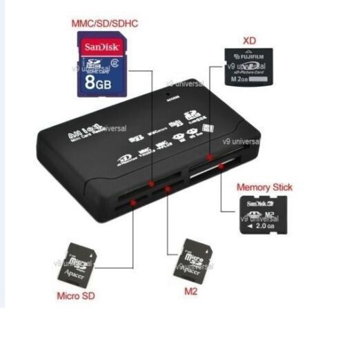 All in One 1 Memory Card Reader USB Adapter SD SDHC Mini Micro M2 MMC XD CF MS