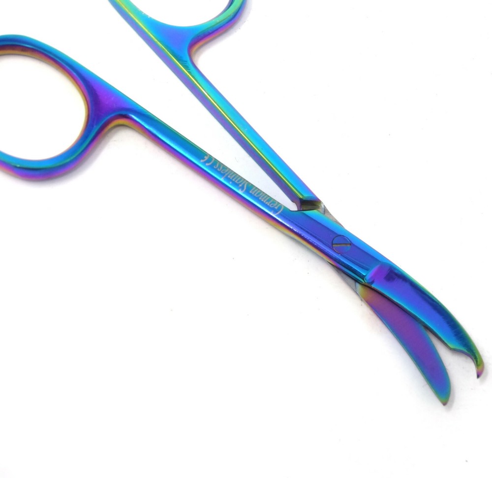 NORTHBENT Suture Stitch Scissors 3.5" Curved New Multi Titanium Color