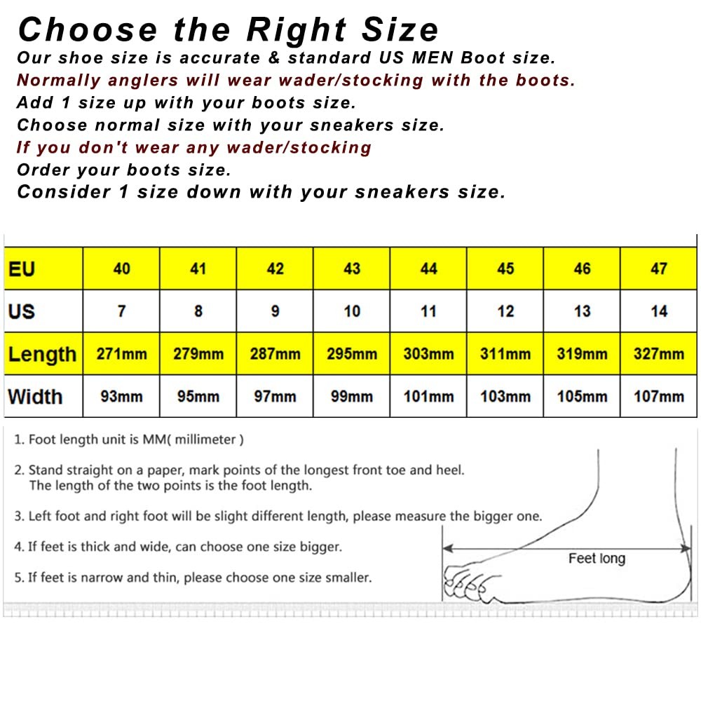 Fishing Wading Boots with Rubber/Felt Soles and Studs, New