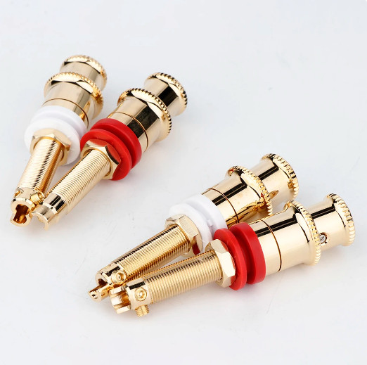 4PCS CMC Binding Post Audio Speaker Banana Jack Socket Gold Plated Connectors