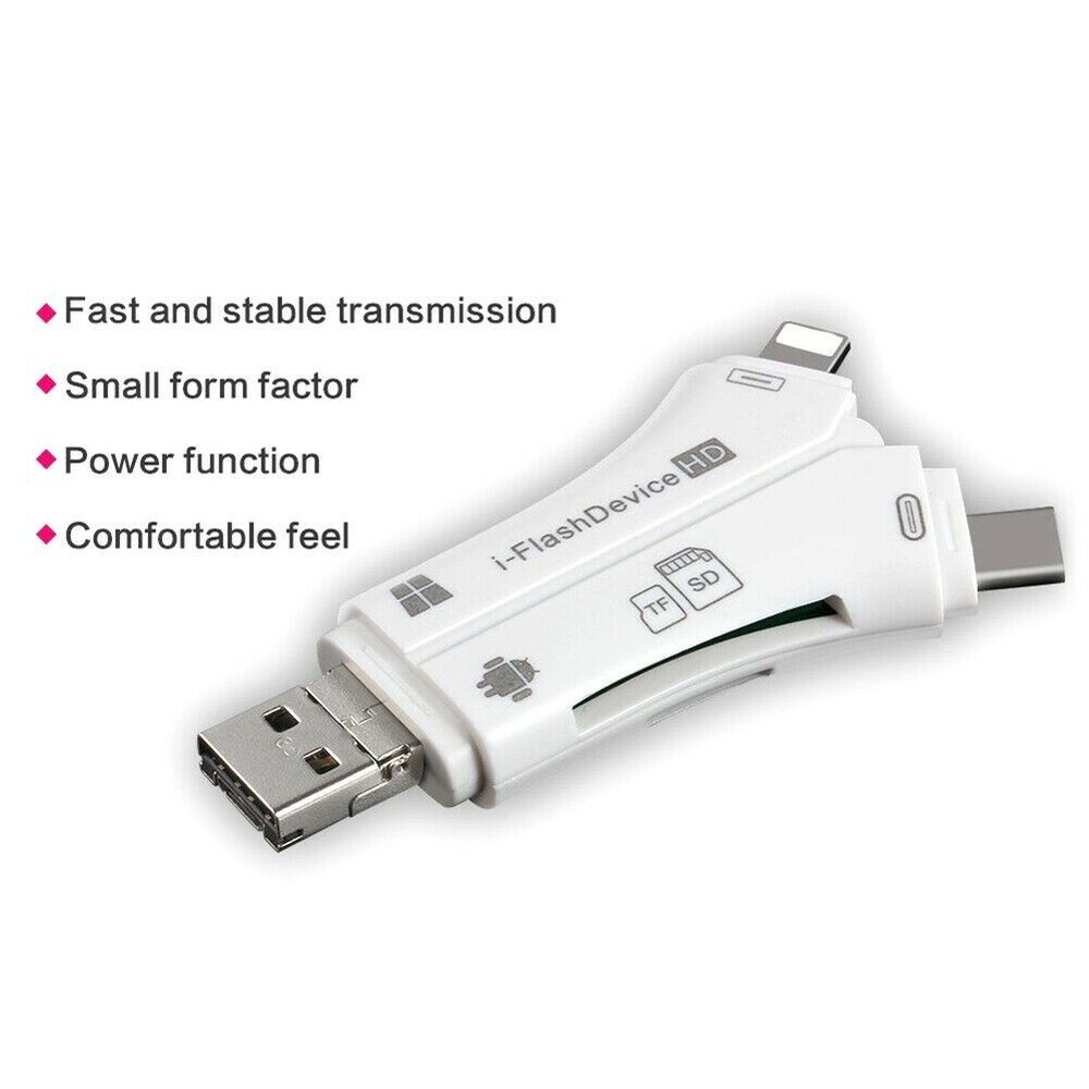 4in1 USB i-Flash Drive Micro SD/TF Card Reader Adapter For iPhone iPad Android