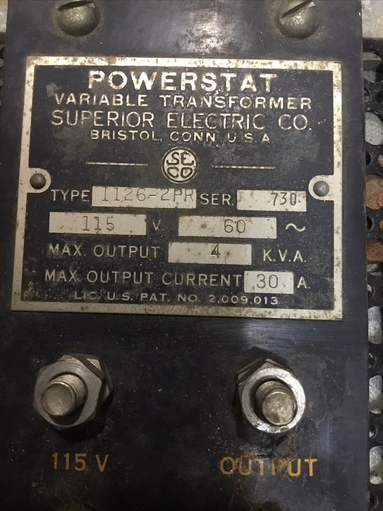 Superior Electric 1126-2pr Powerstat Variable Transformer