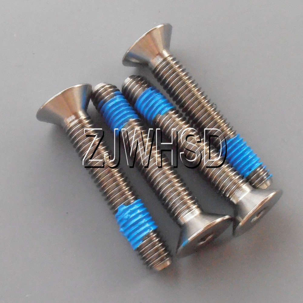 4pcs M5 x 30 mm Ti Titanium Screw Bolt Allen Hex Socket Flat Head Thread Locker