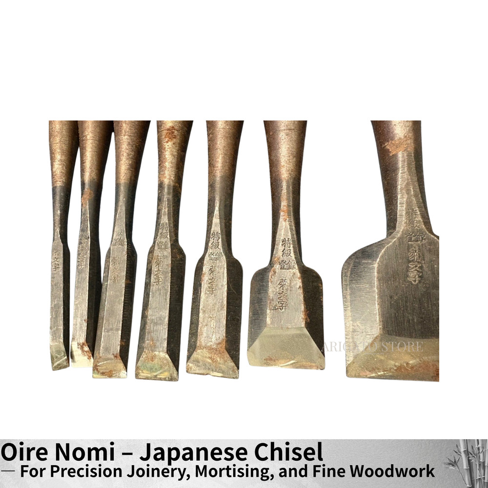 Japanese Hand-forged Chisel Set 7pcs Inscriptions Carpentry Tools
