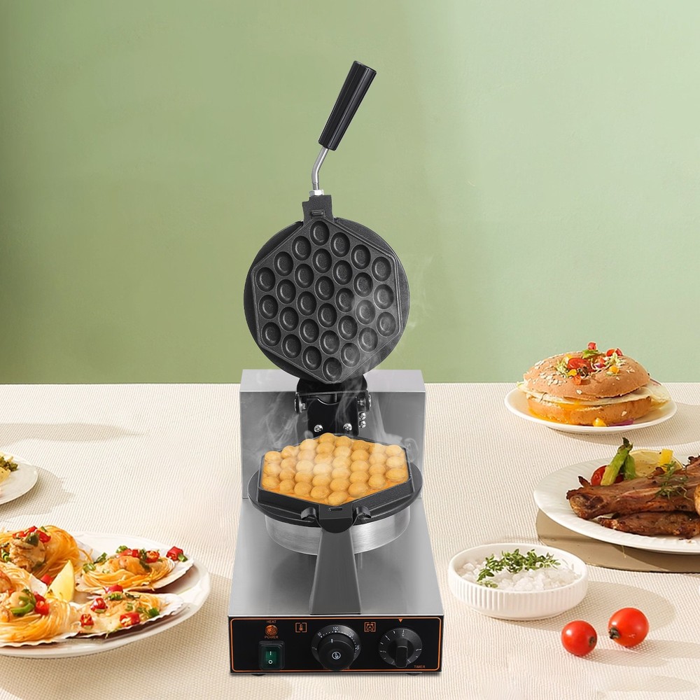 110V Electric Waffle Making Machine Hexagonal Egg Bubble Waffle Maker 1300W