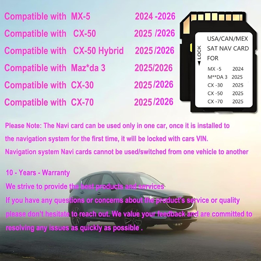 Mazda 2025-2026 Navigation Memory Card - Class 10 GPS Map Storage Solution