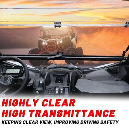 Front X3 Flip Windshield Scratch Proof Full Windshield Compatible With Can-Am