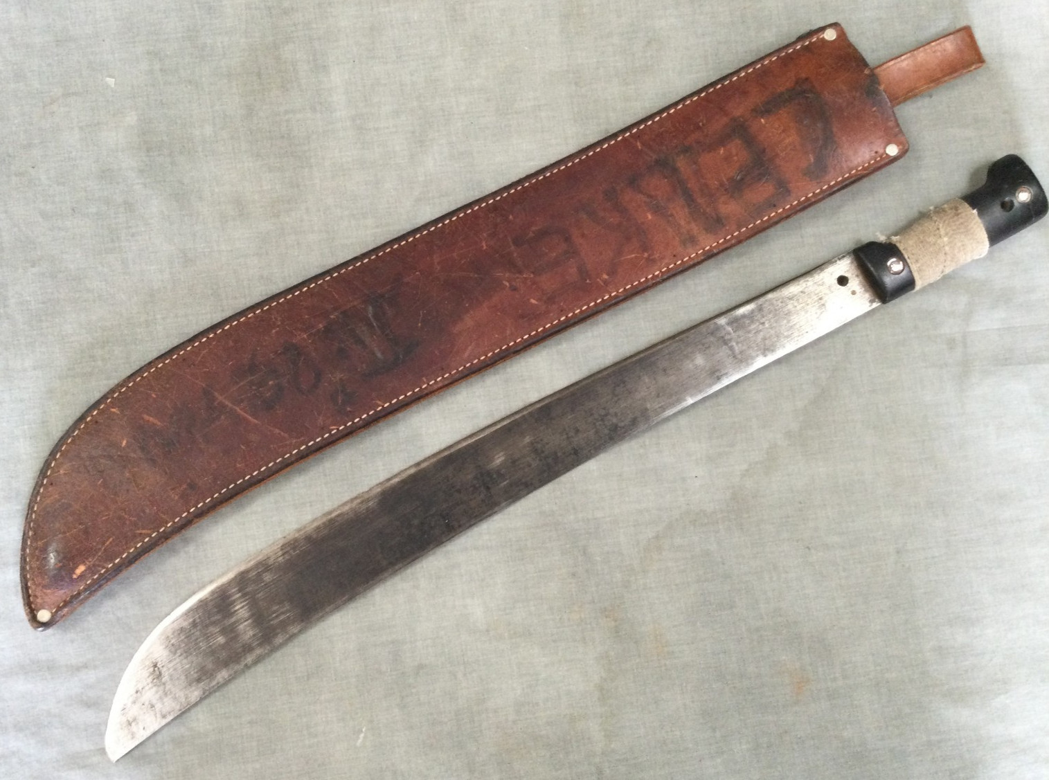 Vintage Machete Martindale 460 MADE IN ENGLAND - 21.5" Blade - Leather Sheath