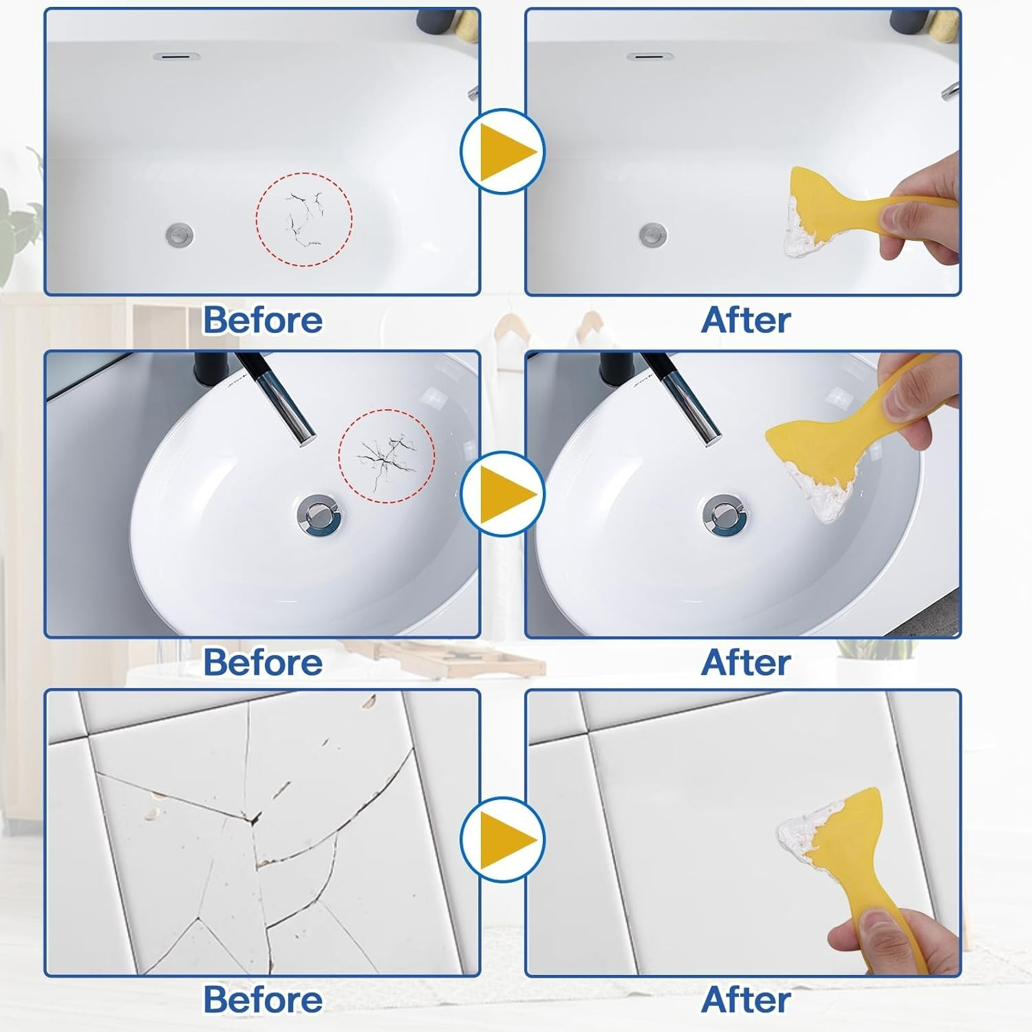 Porcelain Repair Kit, Fiberglass Tub Repair Kit, Tile and Bathtub Repair Kit for