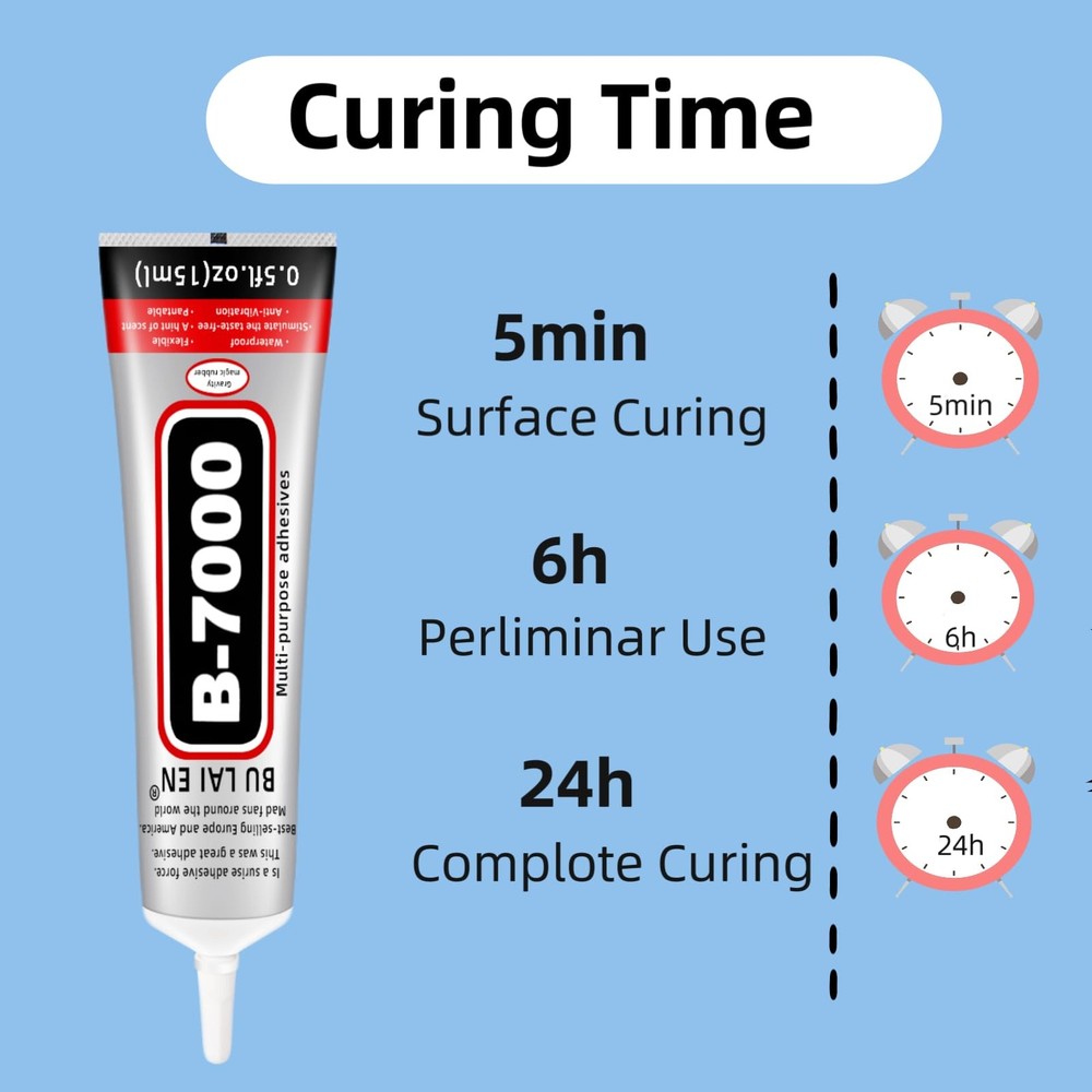 B-7000 Glue Clear for Rhinestone Crafts,Multi-Function 15ml,