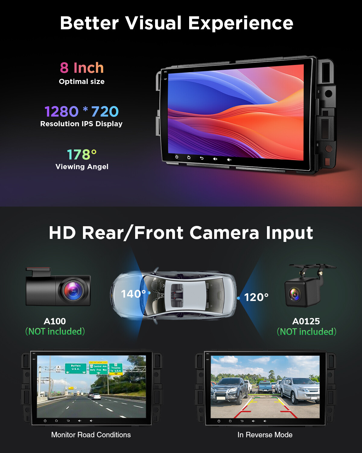 Plug&Play 8" Car Stereo Radio Apple Carplay Android 13 GPS Nav For GMC Chevrolet