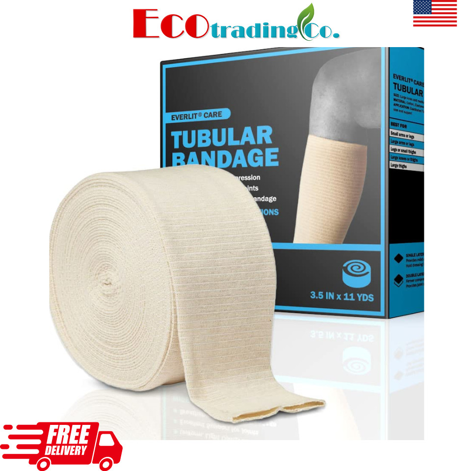 Compression Bandage Roll - Elasticated Tubular Support - Size E - 3.5" x 11 yd