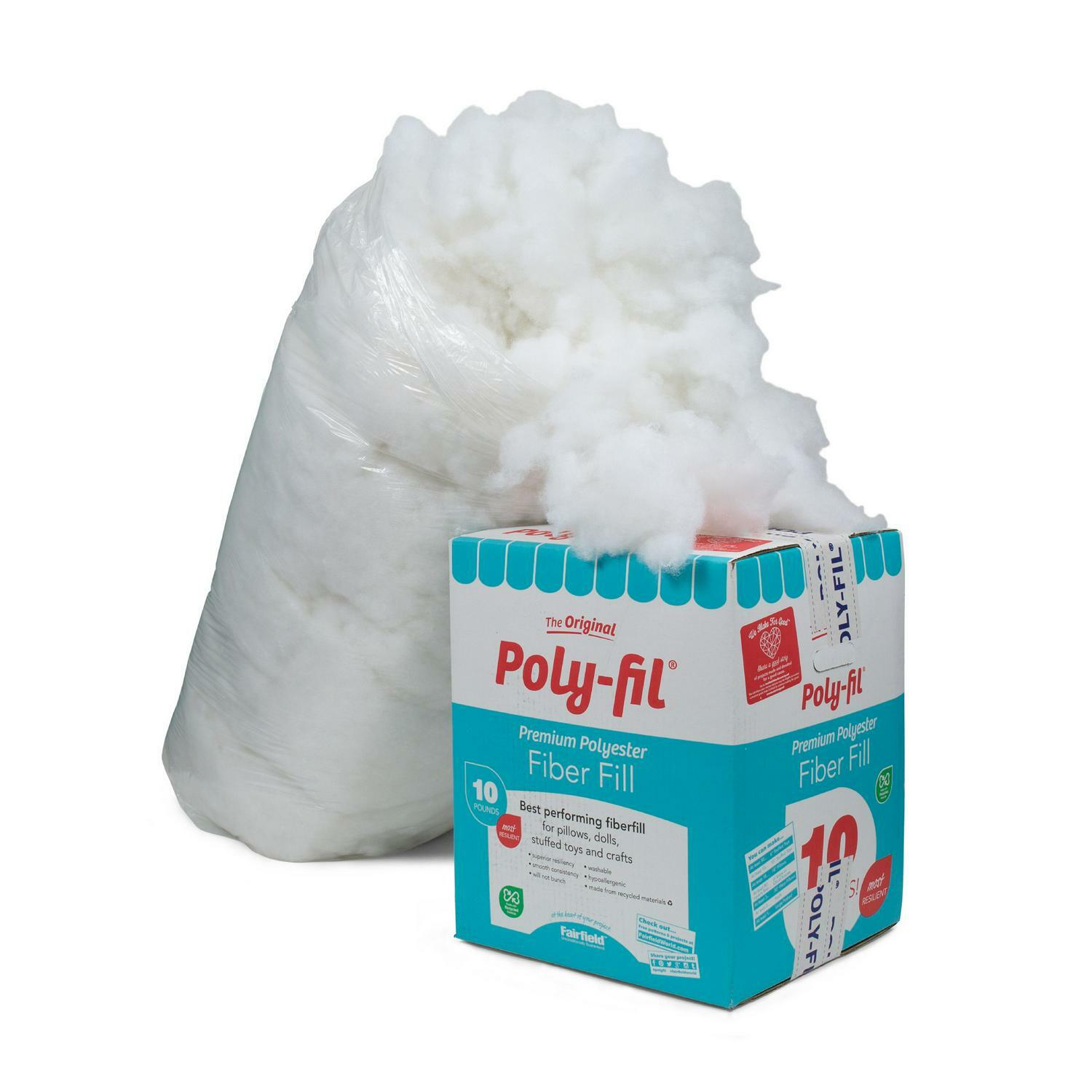 Polyester Fiber Stuffing Pillow Filling Washable Polyfill Crafts 10 lbs White