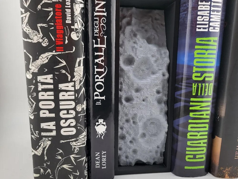 Moon Surface Book Nook - Sci-Fi Shelf Insert