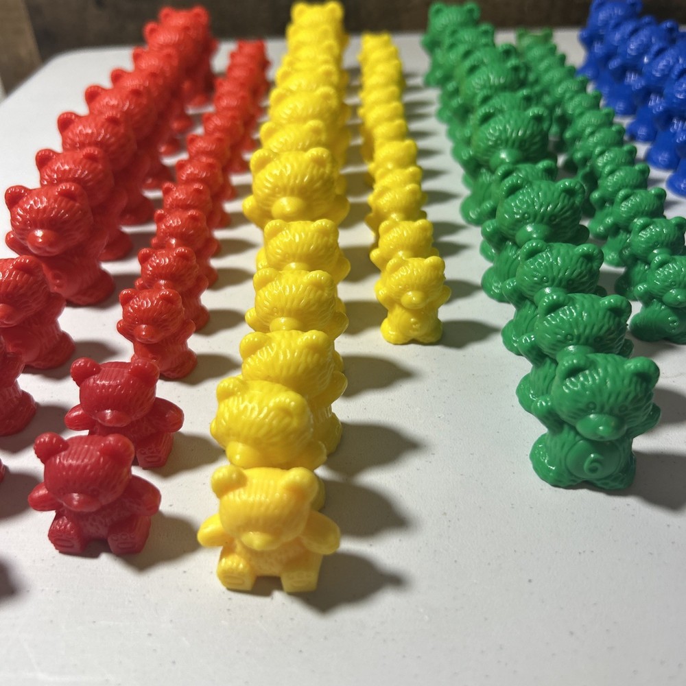 Excellerations Counting Bears Worms STEM Math Manipulatives 172 Pc+ Pattern Card