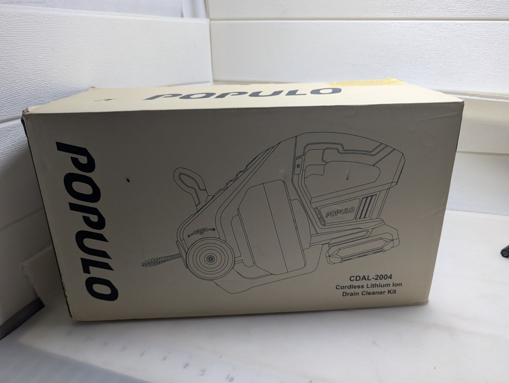 Populo CDAL-2004 Cordless Drain Auger Kit 20V Max – 25ft Cable