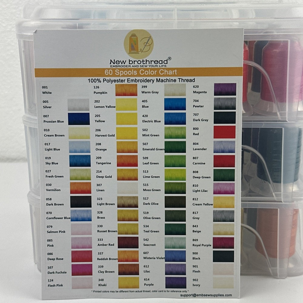 New Brothread Embroidery Thread 60 Spools New