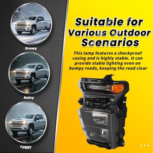 Headlight Assembly Halogen Compatible with 2020-2023 Silverado 2500HD Left
