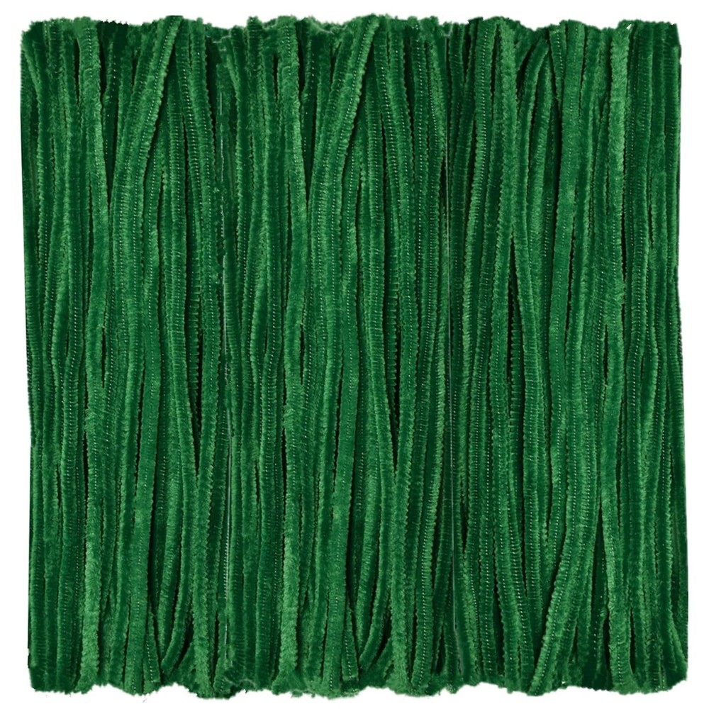 Pipe Cleaners 100 Pieces Chenille Stems Dark Green