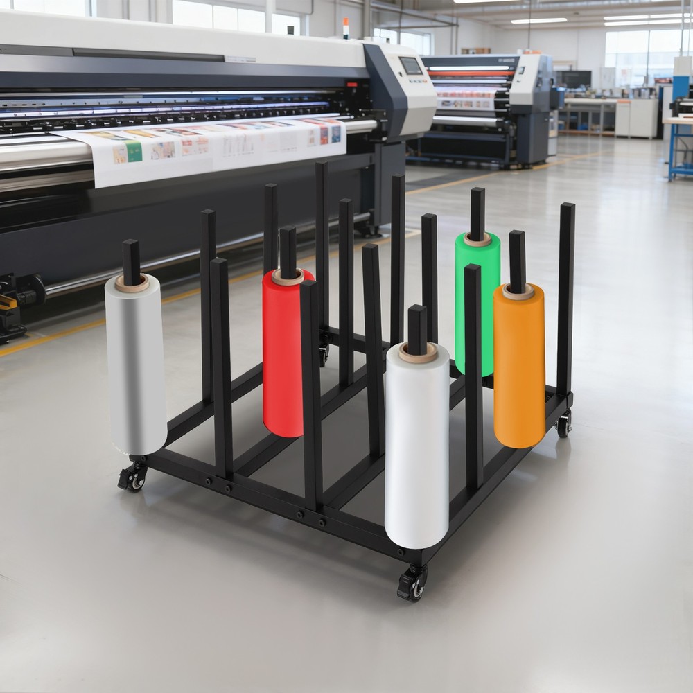 Mobile Blueprint Storage Stand with 16 Rolls Capacity File Roll Storage Cart