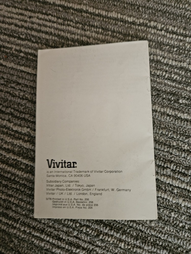 Vivitar Soft Light/Bounce Diffuser Kit Instructions