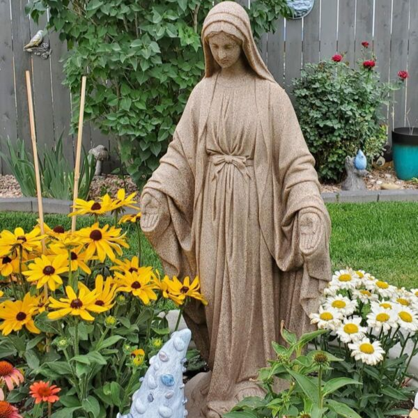 34 inch Virgin Mary Garden Statue Christian Outdoor Figurine Sculpture Decor