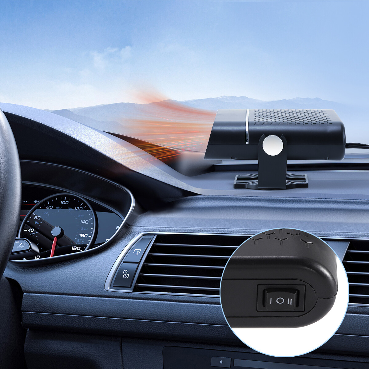 12V 150W Portable Electric Car Heater Heating Fan Defogger Defroster Demister