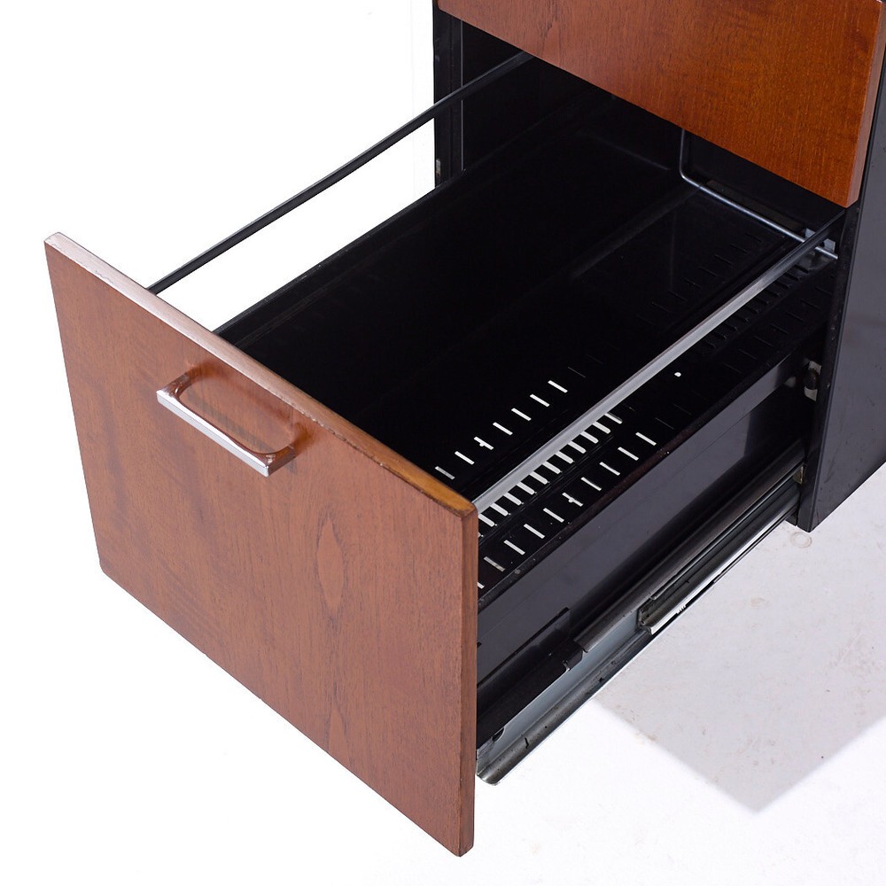 Mid Century Walnut and Chrome Executive Desk