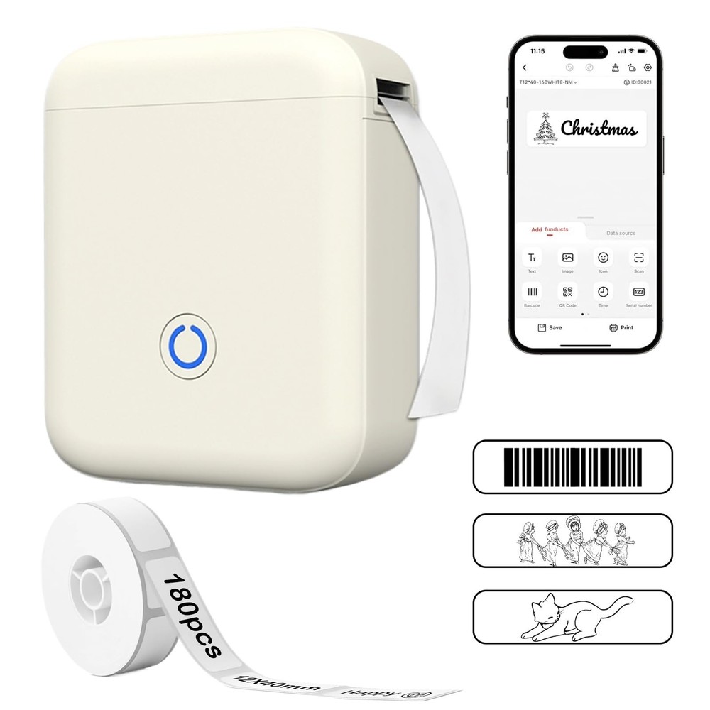 P11 New Version Label Maker Machine with Tape,300DPI Bluetooth Label Printer,...