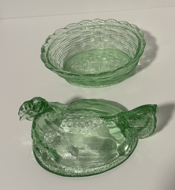 Green Hen On Nest- Approx. 6” X 5.5”