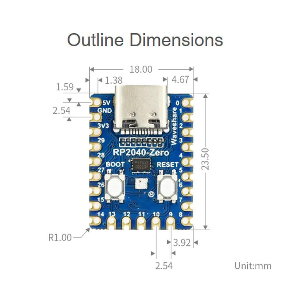 2X RP2040-Zero Pico-Like MCU Board Based On Raspberry Pi Microcontroller RP2040