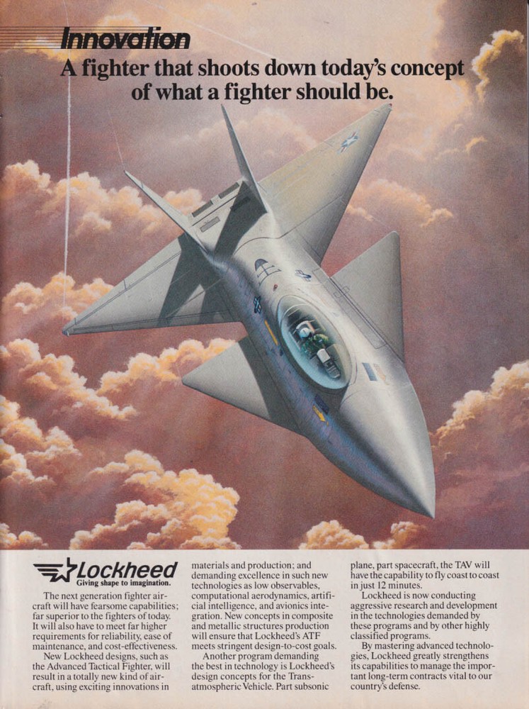 Innovation: Lockheed ATF Advanced Tactical Fighter ad 1985