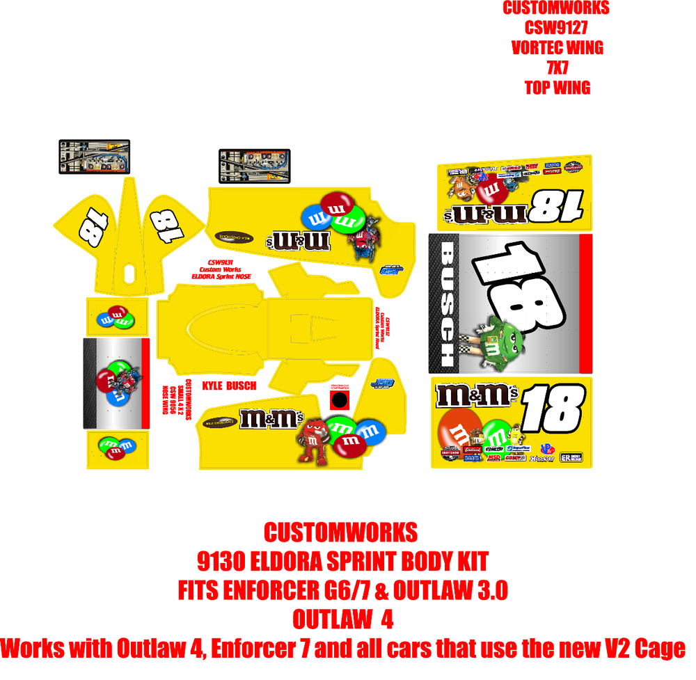 CUSTOMWORKS ELDORA SPRINT KB CANDY THEME WRAP KIT