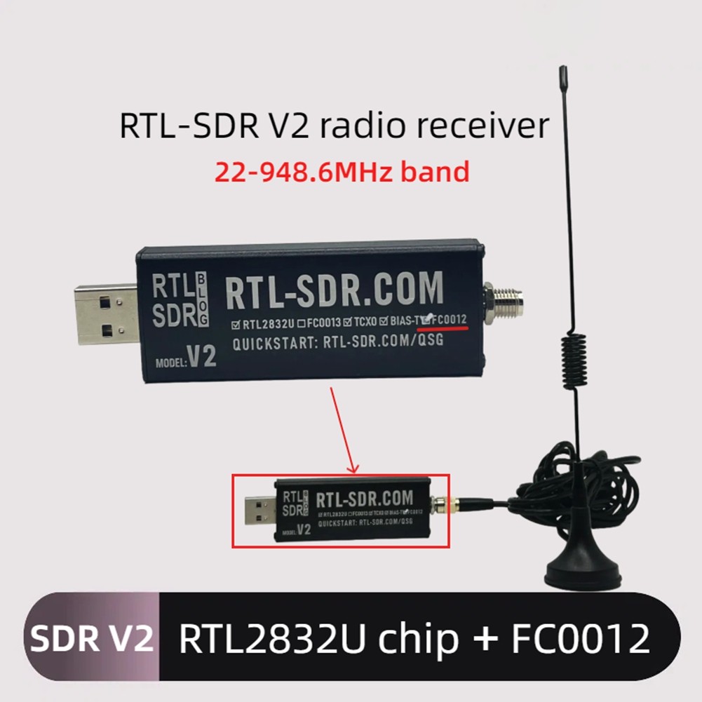 SDR Software-Defined Radio Receiver RTL-SDR V2 RTL2832U Equipped with9030