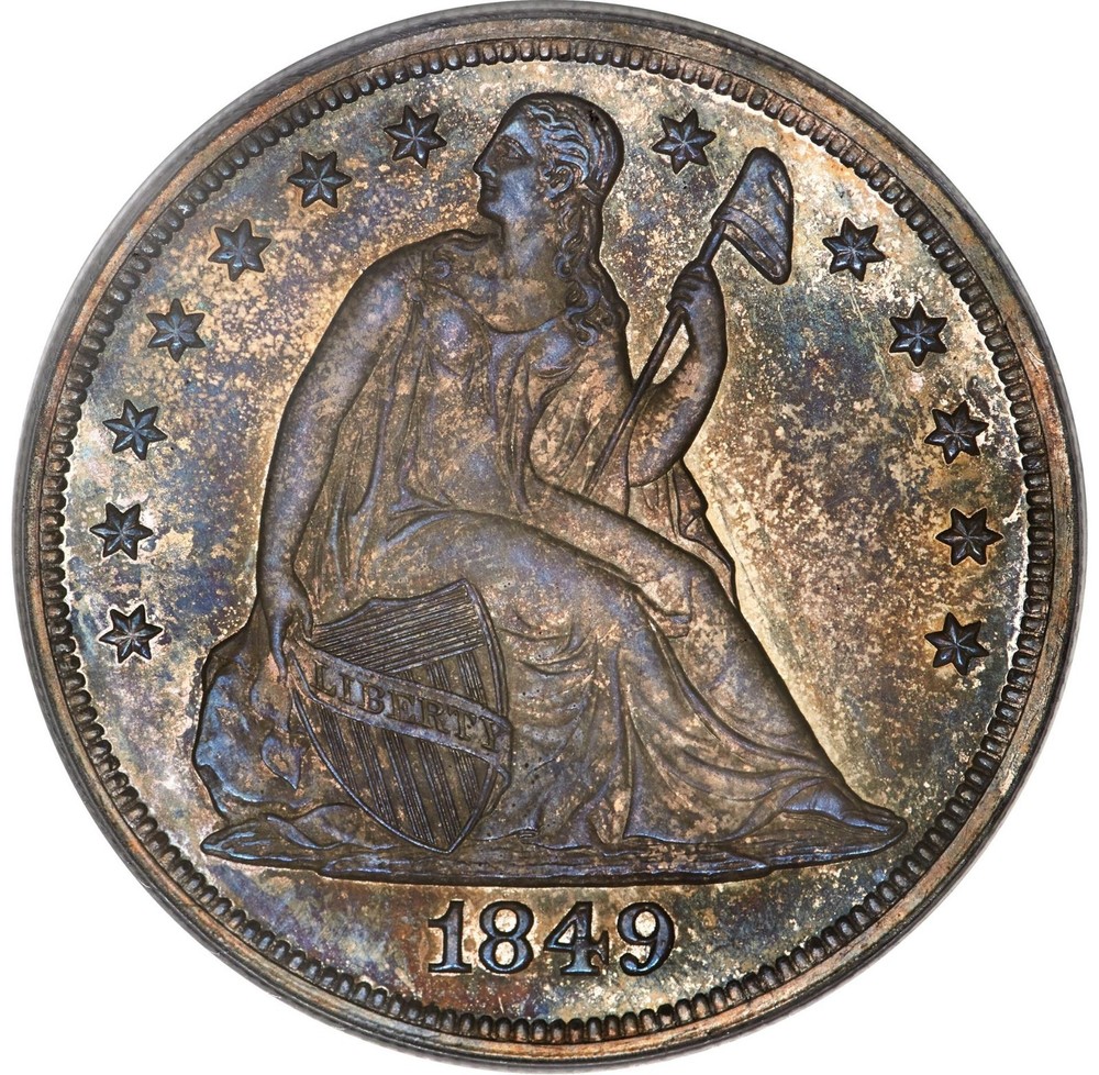 1849 LIBERTY SEATED S$1 PCGS PR 65