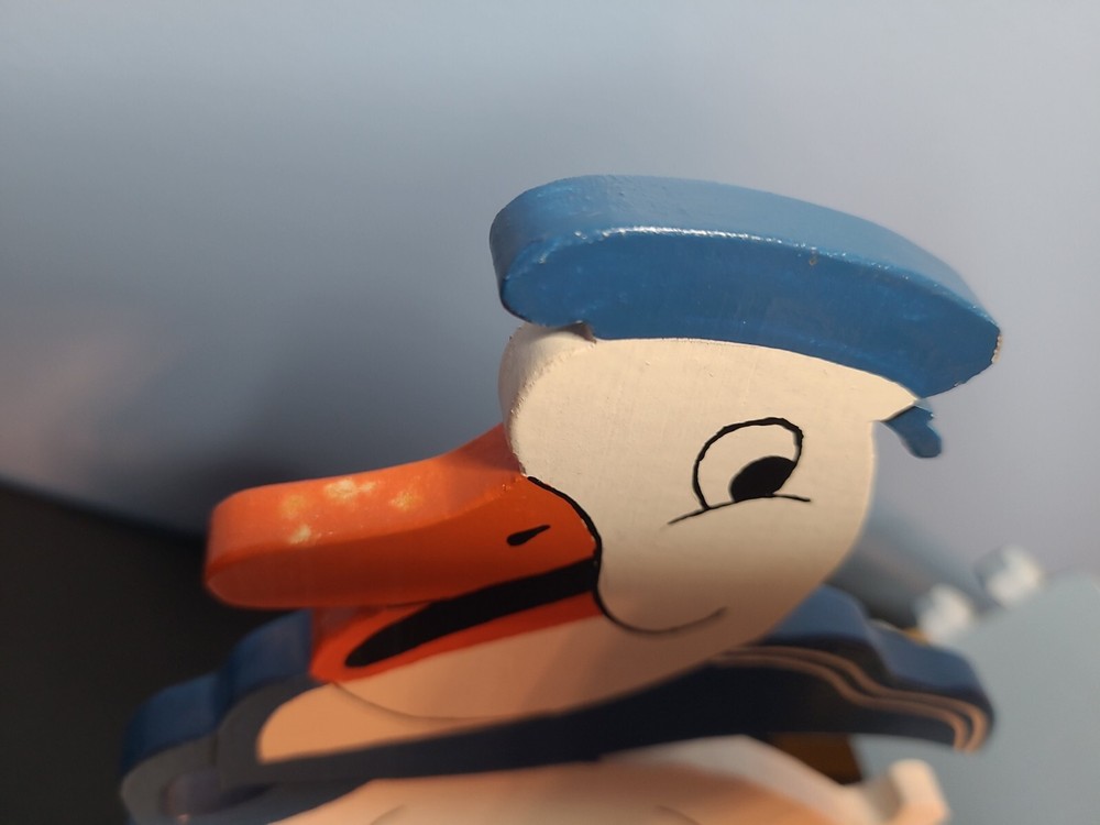 Vintage Duck Wooden l Pull Toy Easter Candy Container