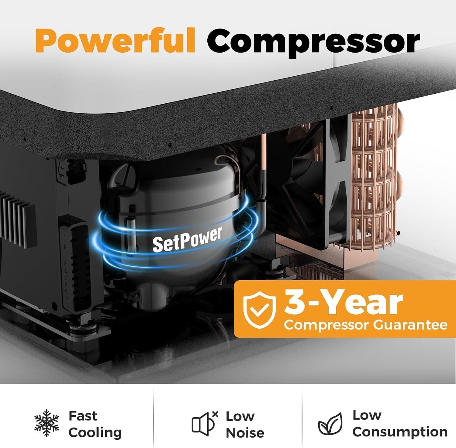 Setpower PT35 Car Refrigerator with Slide 35L Dual Zone Portable Freezer 0℉-50℉