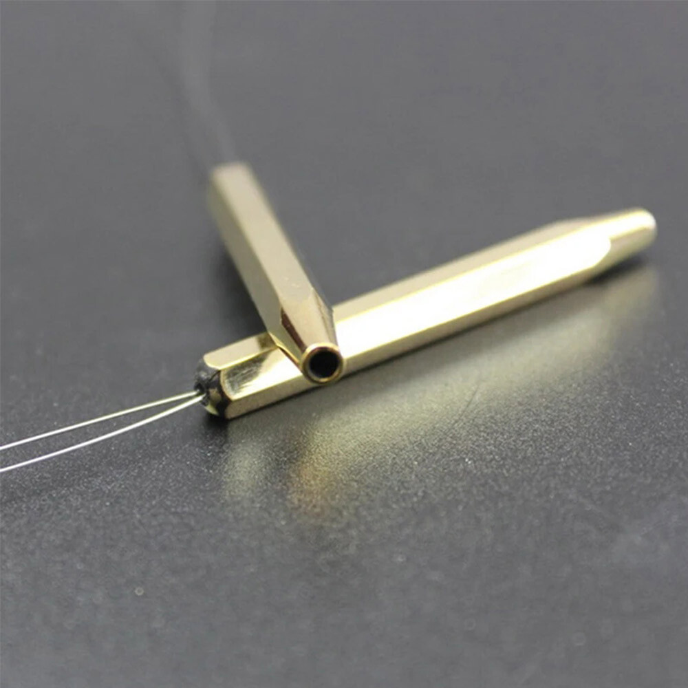1x Brass Bobbin Threader Fly Fishing Tying Thread Half Hitch Tool Bug Binding