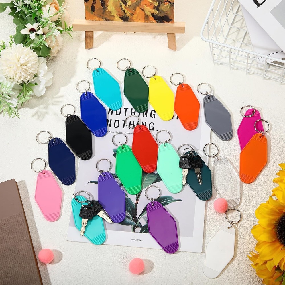 DIY Craft Key Tag Set - 100 Blank Keychains