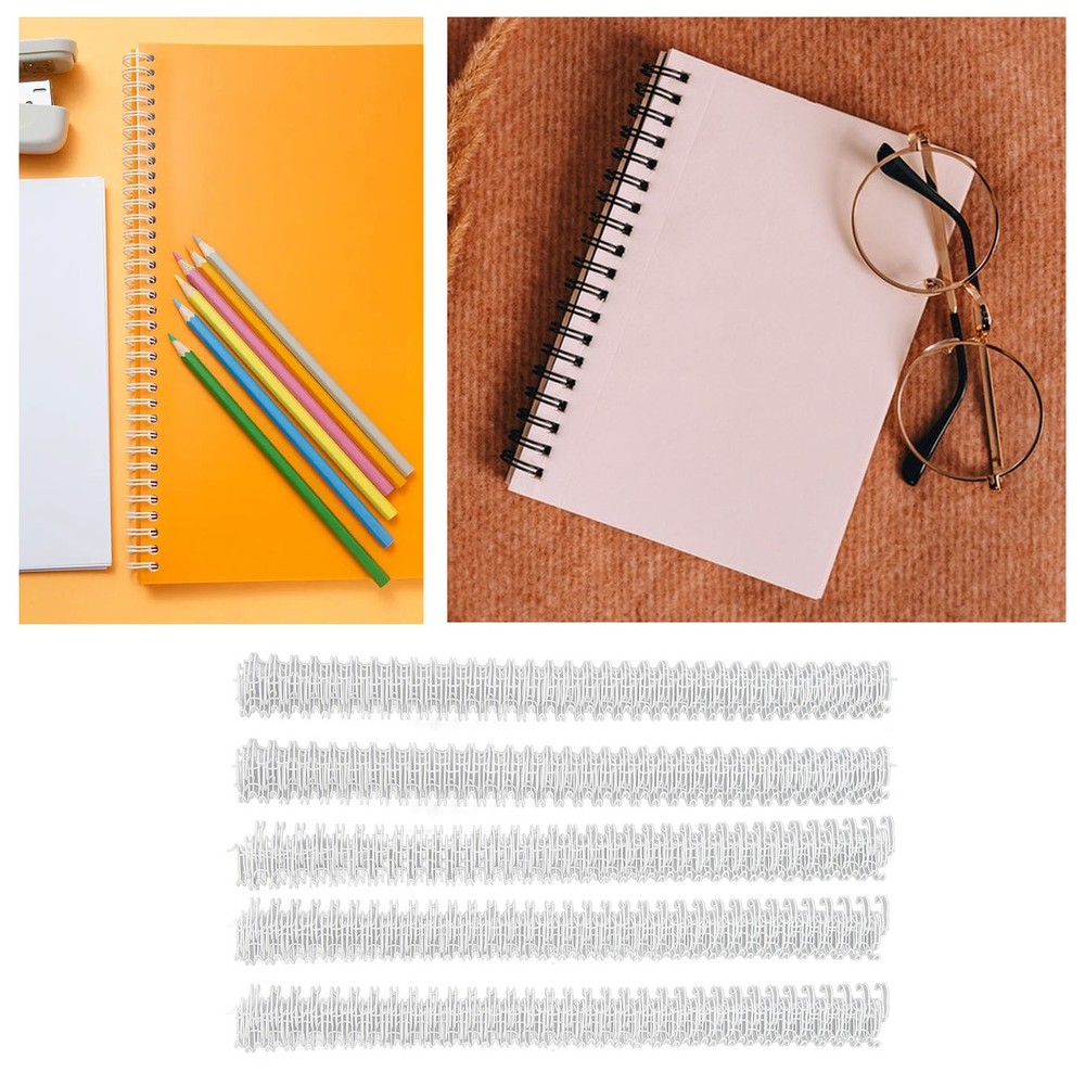 White 100x Double Loop Wire Binding Spine 60 Sheet Capacity 3:1 Pitch 34 Loop 9.