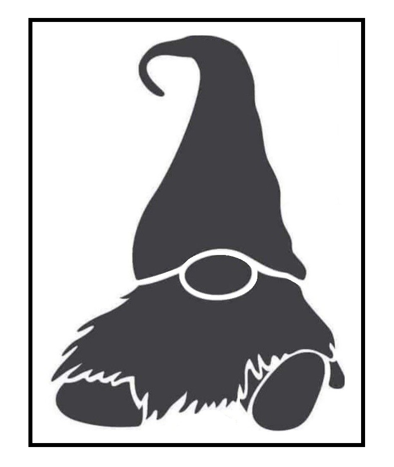 8"x10" Plastic Stencil - Gnome (SA26)*****