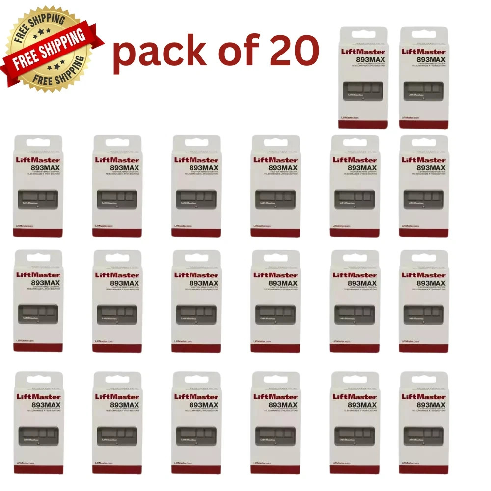 LiftMaster 893MAX 3 Button Visor Remote Control Garage Door Opener 20 REMOTES