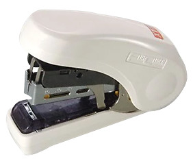 Max Flat Clinch Light Effort Compact Stapler - White