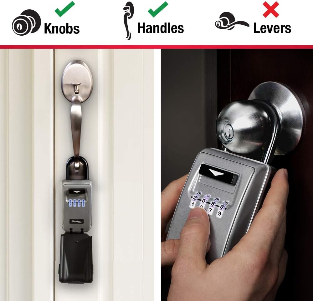 Master Lock 5424D Portable Key Lockbox with Light-up Dials, Reset Combination
