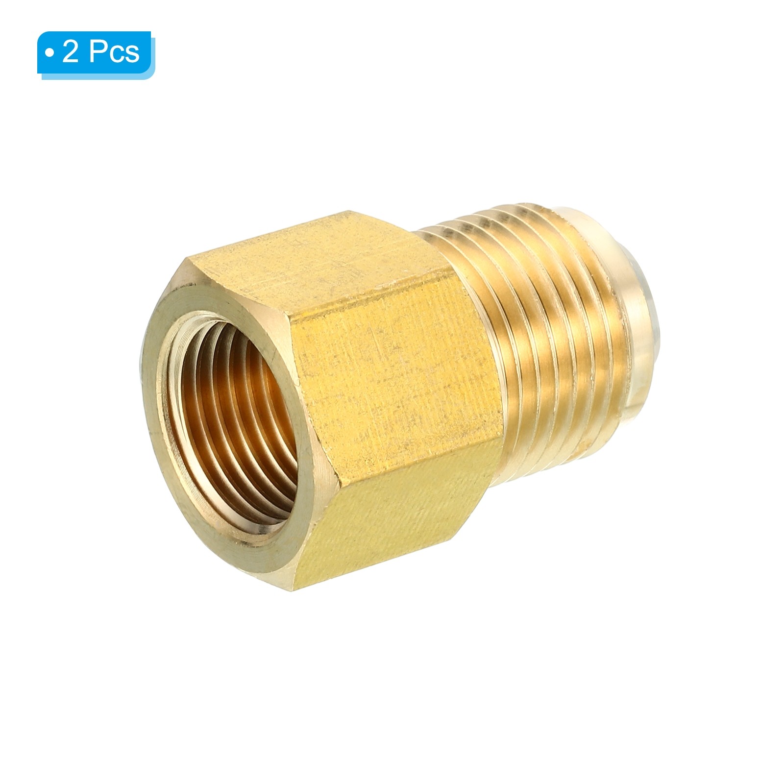 2Pack 3/8" Female Flare x 1/2" Male Flare Connectors Brass Adapters Reducing