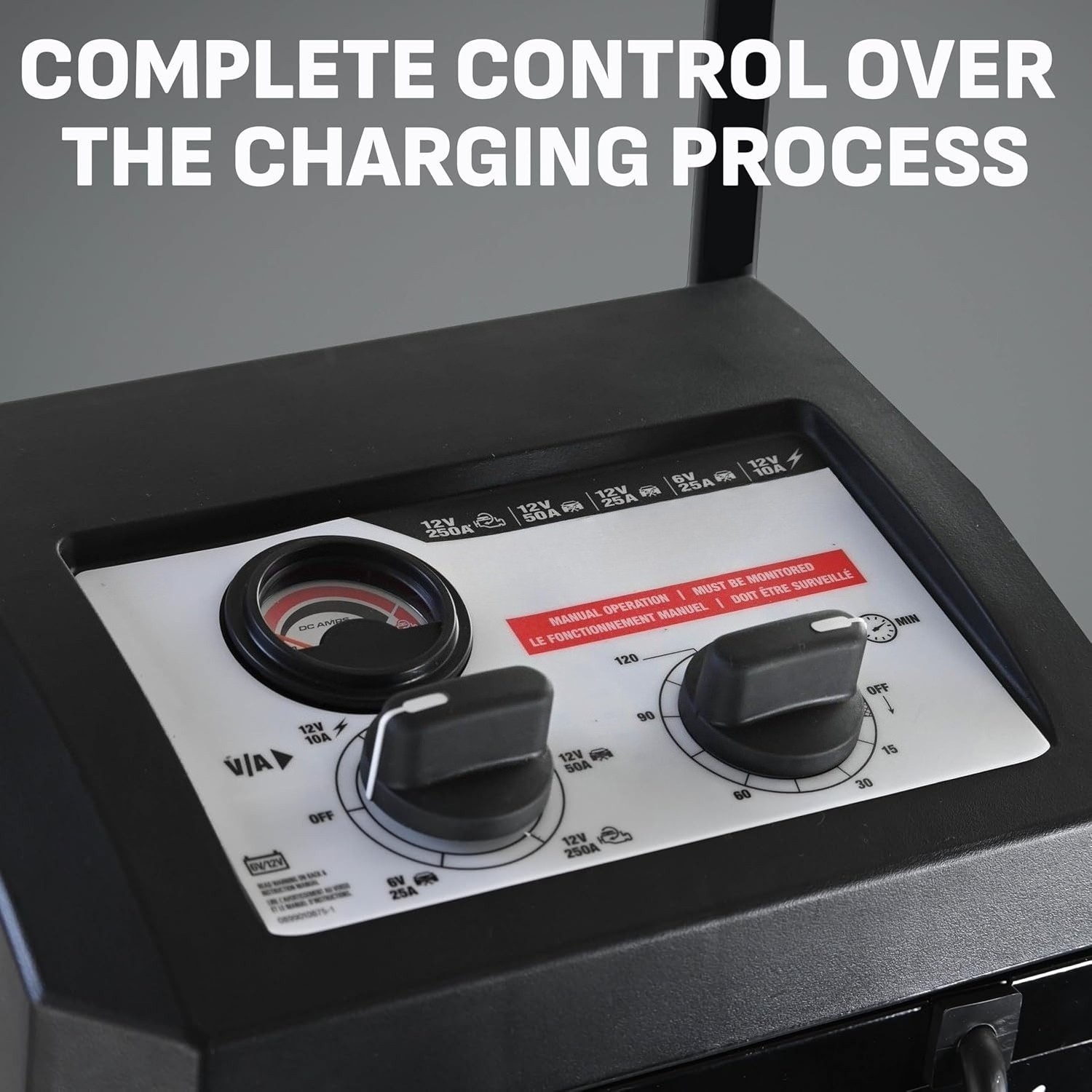 Electric Wheeled Manual 10A Car Battery Charger and 250A Engine Starter