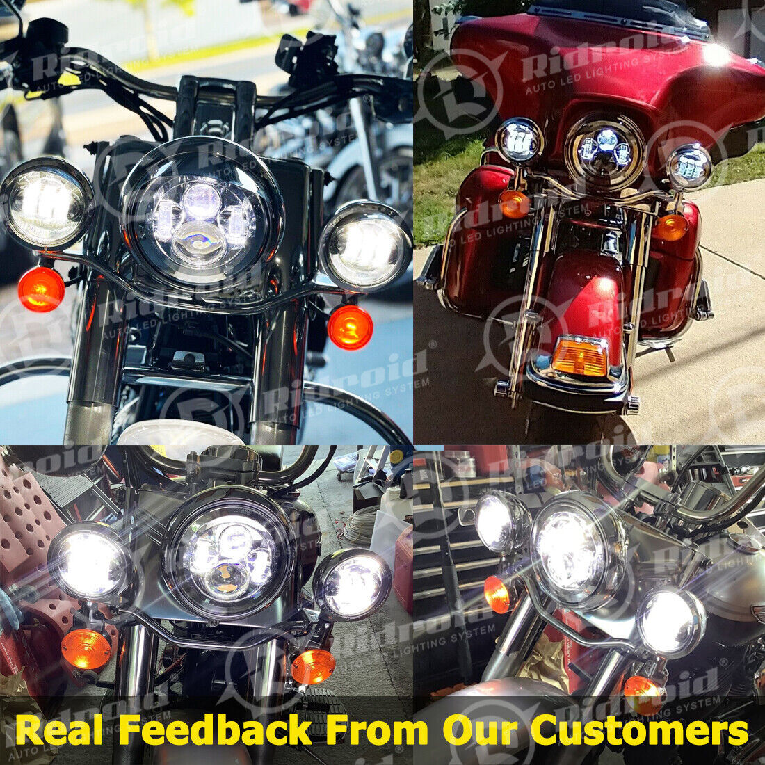 7" LED Headlight & Passing Lights For Harley Davidson Heritage Softail Classic