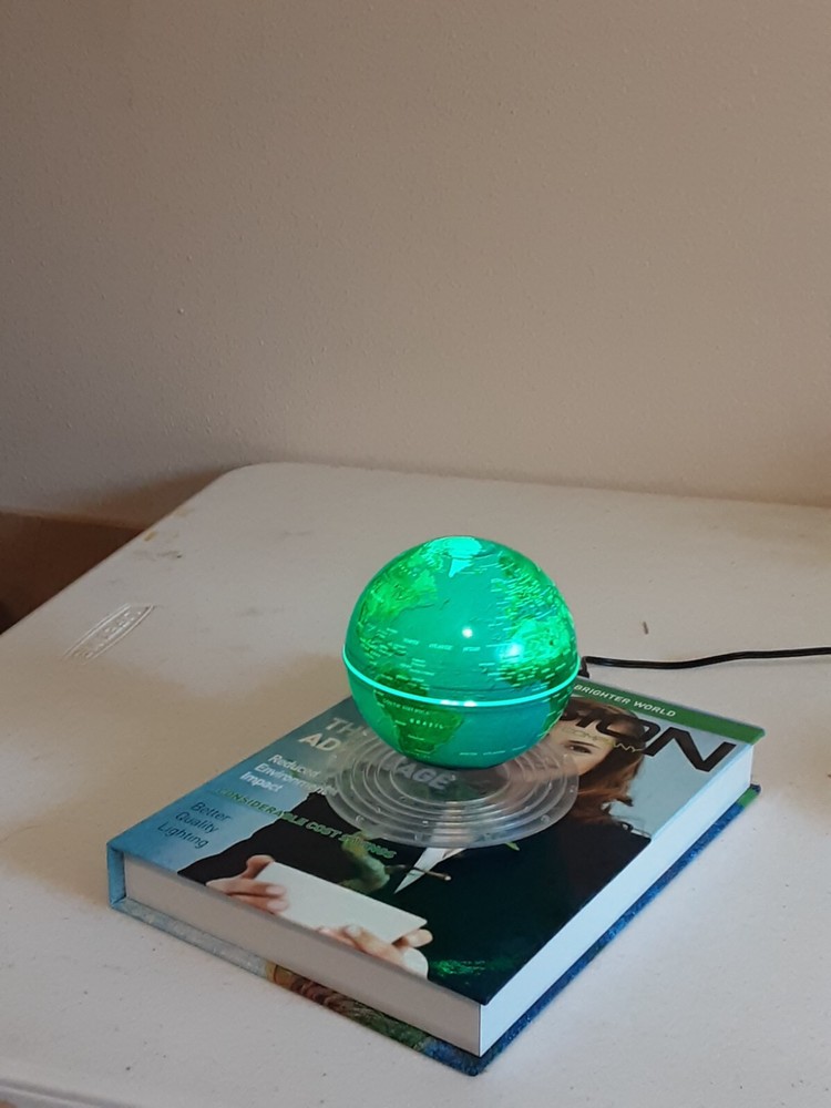 Floating Globe World Office LED Light Book Base