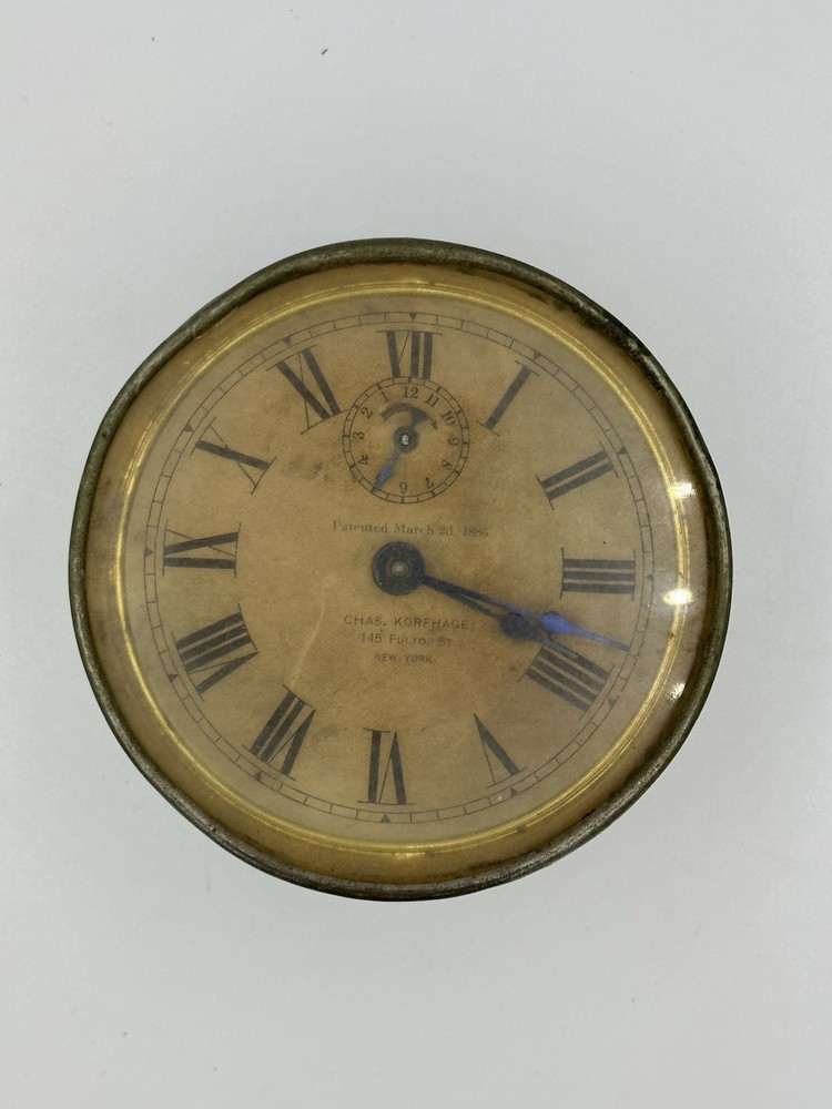 1886 Patented Marine Clock Curious Unique